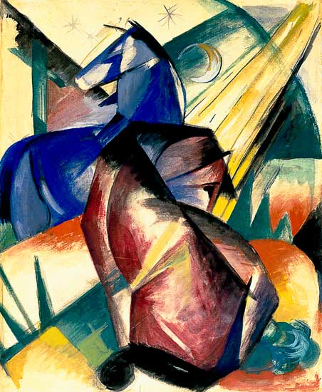 Two horses red and blue from Franz Marc