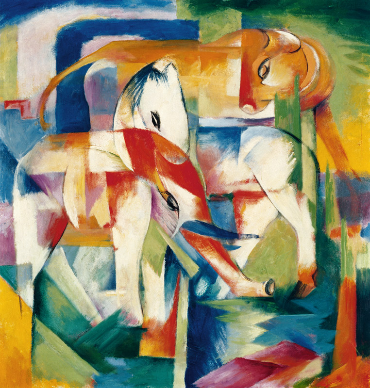 Elephant, horse, cattle, winter from Franz Marc