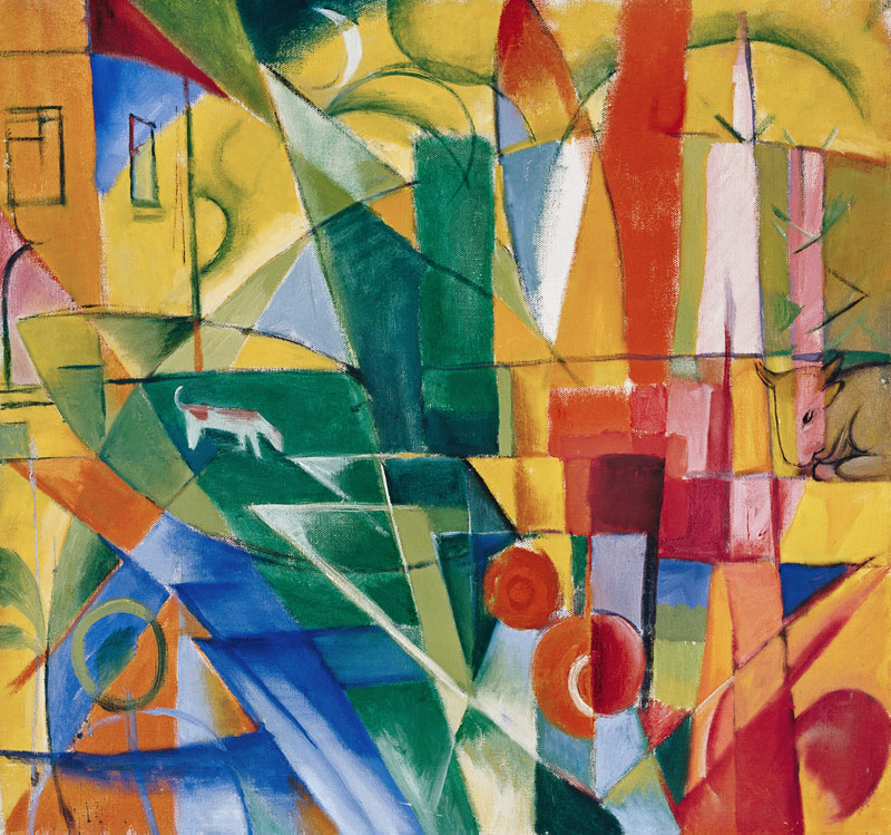 Landscape with house, dog and cattle. from Franz Marc