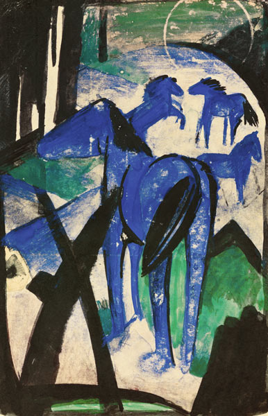 The mother mare of the blue horses I. (postcard to Else Lasker pupils) from Franz Marc