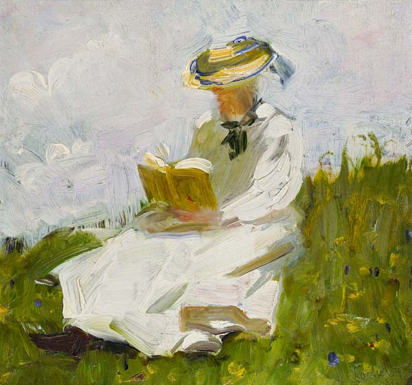 Reading woman in the greenery from Franz Marc