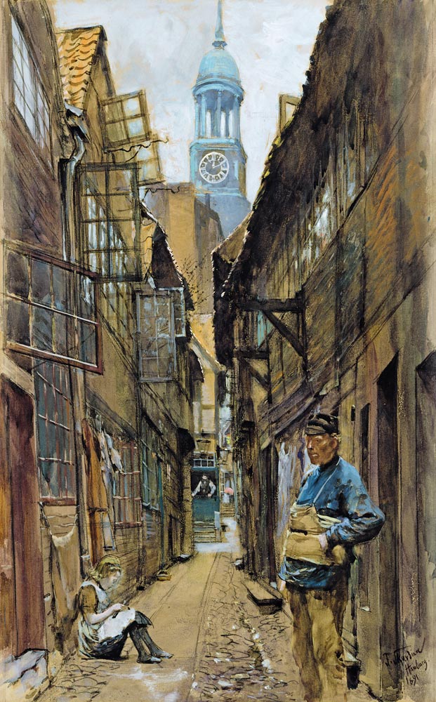 A Back Alley in Hamburg from Franz Skarbina