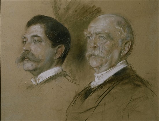 Otto von Bismarck and his Son Herbert, State Secretary of the Foreign Office from 1860-90 from Franz von Lenbach