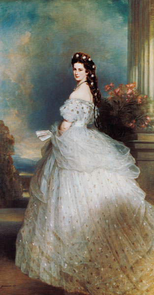 Empress Elisabeth in Courtly Gala Dress with Diamond Stars (Sissi) - -Empress of Austria/ Queen of H from Franz Xaver Winterhalter
