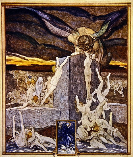 Illustration from Dante''s ''Divine Comedy'', Inferno, Canto XIX from Franz von (Choisy Le Conin) Bayros