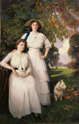 Portrait of Two Young Women in an Autumn Landscape