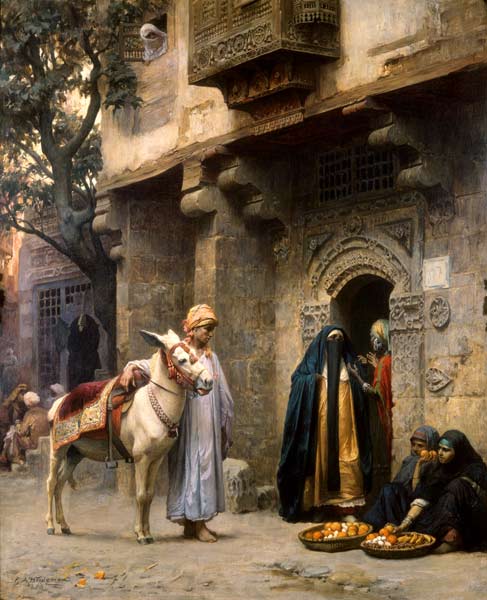 Arabian street scene from Frederick Arthur Bridgman
