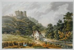 Carisbrook, from 'The Isle of Wight Illustrated, in a Series of Coloured Views', engraved by P. Robe