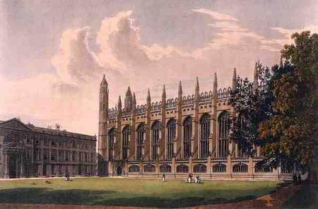 South Side of King's College Chapel, Cambridge, from 'The History of Cambridge', engraved by Daniel from Frederick Mackenzie