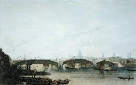A View of the Southwark Bridge as it appeared in May 1818, engraved by W. Bennett after a drawing of