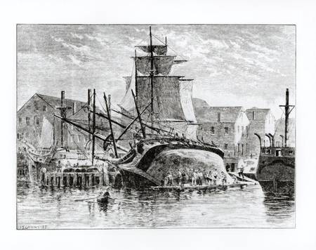 Whaling ships in New Bedford, Massachusetts from Frederick Swartwout Cozzens
