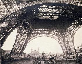 Under the Eiffel Tower, before ascending, from 'L'Album de l'Exposition 1889' by Glucq, Paris 1889 (