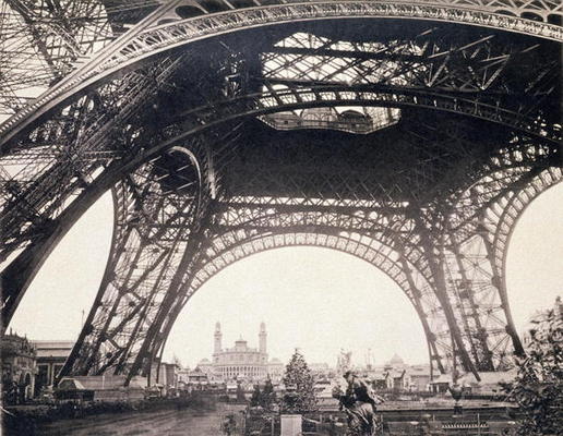 Under the Eiffel Tower, before ascending, from 'L'Album de l'Exposition 1889' by Glucq, Paris 1889 ( from French Photographer, (19th century)