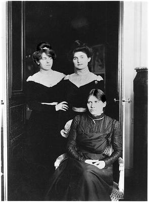 Portrait of three cousins, L-R: Jeannie Gobillard (1877-1970), Julie Manet (1878-1967), Paule Gobill from French Photographer, (20th century)