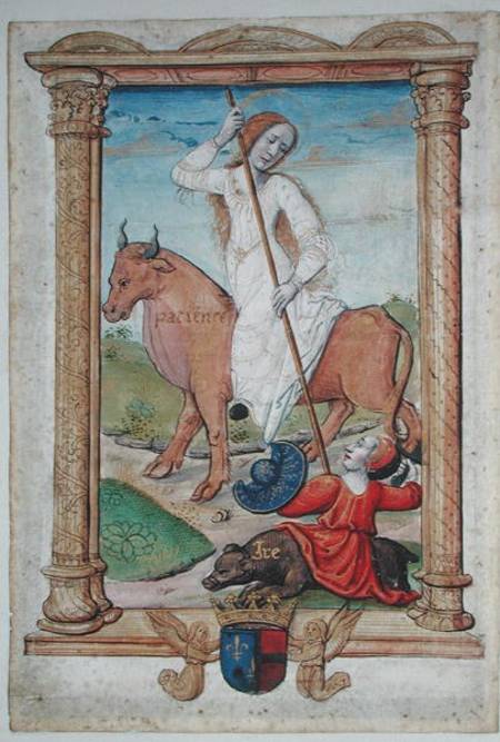 CL 22718D Patience Against Wrath, from 'Rondeaux des Vertus', created for Louis de Savoie from French School