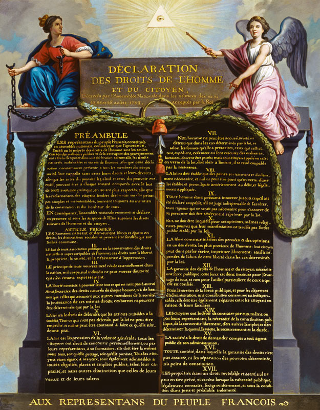 Declaration of the Rights of Man and Citizen from French School
