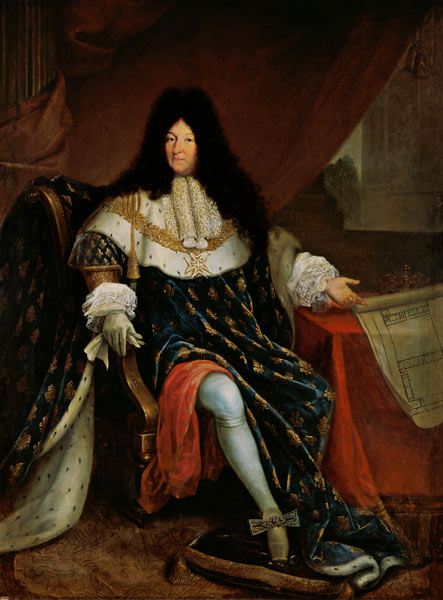 Louis XIV (1638-1715) Holding a Plan of the Maison Royale de Saint-Cyr from French School