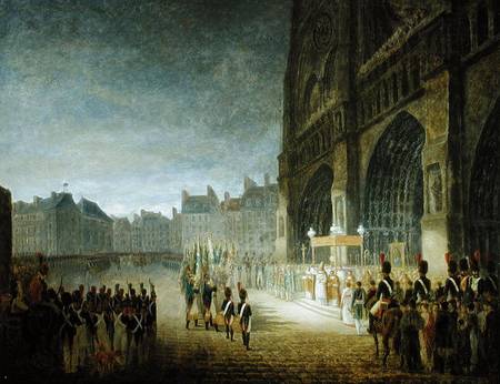 Blessing of the Flags in Front of Notre-Dame in 1804 from French School