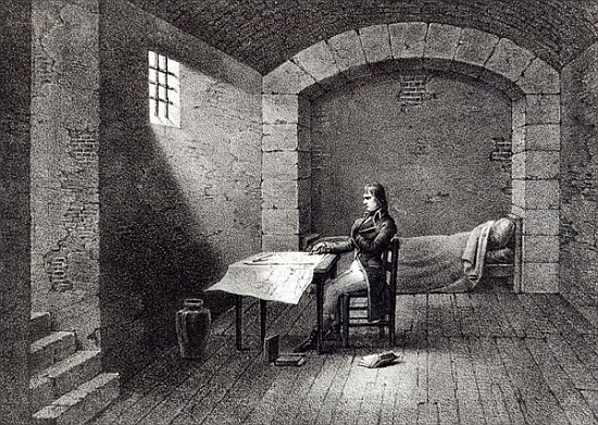 Brigadier-General Bonaparte in prison in the Fort Carre in Nice; engraved by Jean-Baptiste Jobard (1 from French School