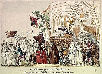 Clergy Leaving the Church after the Sale of Church Property from French School