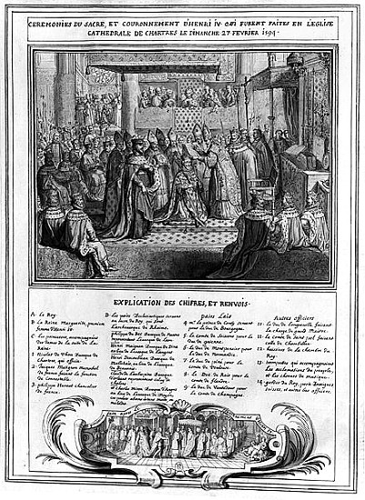 Consecration and Coronation of Henri IV (1553-1610) at the Chartres Cathedral on the 27th January 15 from French School