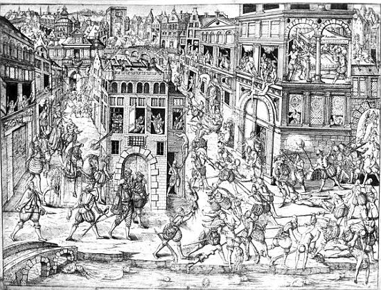 Death of Admiral Gaspard II de Coligny (1519-72), at the time of St. Bartholomew''s Massacre in 1572 from French School