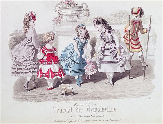 Fashions for Girls, from ''Journal des Demoiselles'', published Dupuy, Paris from French School