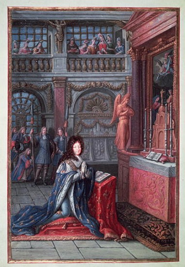Frontispiece of the ''Hours of Louis XIV'' depicting Louis XIV (1638-1715) at Prayer from French School
