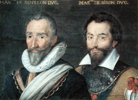 Henri de la Tour d'Auvergne (1555-1623) Duke of Bouillon and Charles de Gontaut (1562-1602) Duke of from French School
