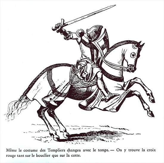 Illustration of a Knight Templar from French School