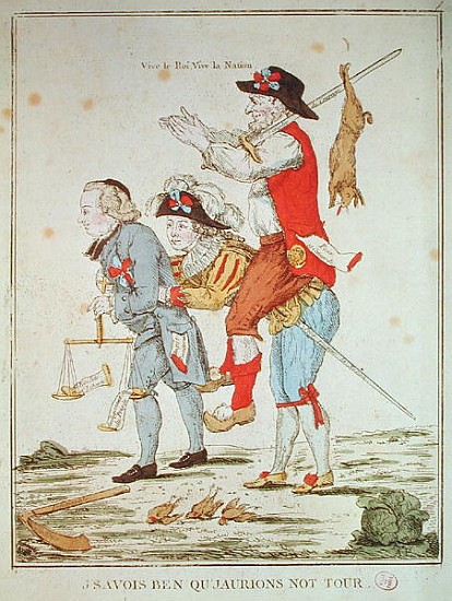 ''Je Savais Bien Que Nous Aurions Notre Tour'', caricature depicting the Three Orders from French School