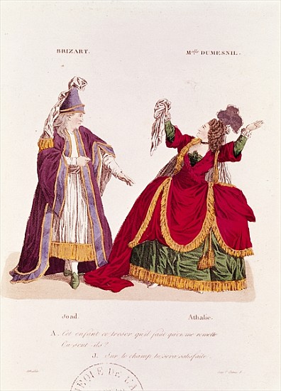 Jean-Baptiste Brizard (1721-91) in the role of Joad and Mademoiselle Dumesnil (1713-1803) as Athalie from French School