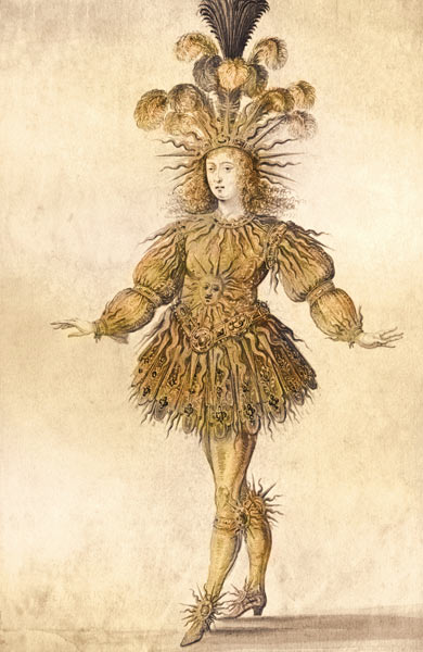 King Louis XIV of France in the costume of the Sun King in the ballet ''La Nuit'' from French School