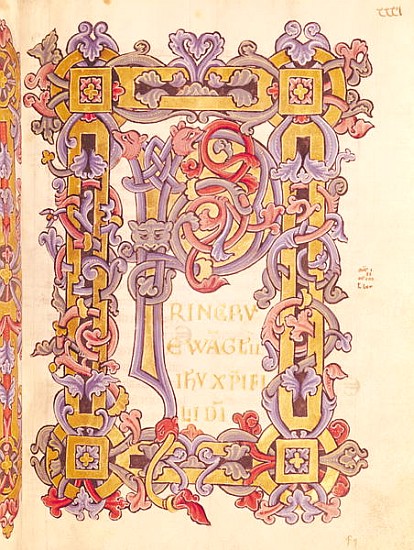 Ms 479 fol.32 Initial ''P'' from ''Les Evangiles de l''Abbaye de Cysoing'' from French School