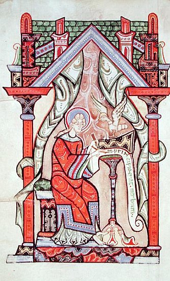 Ms 75 fol.63v St. John the Evangelist, from the Gospels according to St. Matthew and St. John, from  from French School