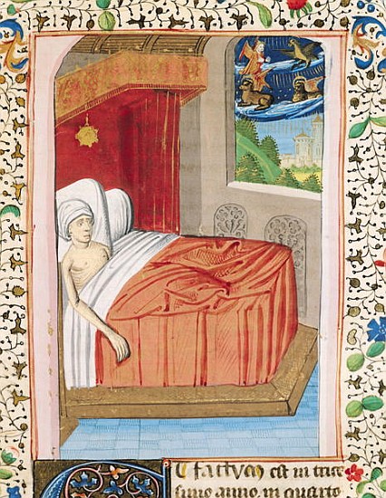Ms H 7 fol.76r The Vision of Ezekiel, from the Bible of Jean XXII from French School