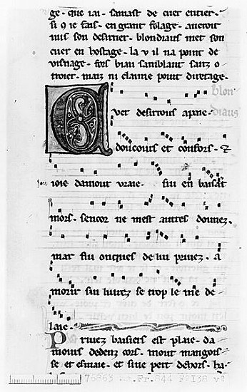 Ms.Fr 844 fol.138v Song Blondel de Nesles (late 12th century) from French School