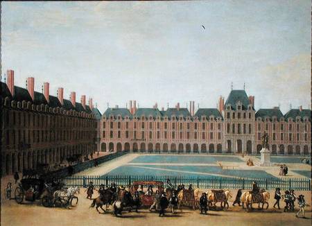 The Place Royale with the Royal Carriage from French School