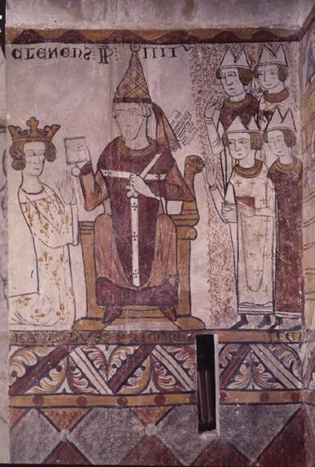 Pope Clement IV (c.1195-1268) Investing Charles of Anjou (1226-85) with the Kingdom of Sicily from French School