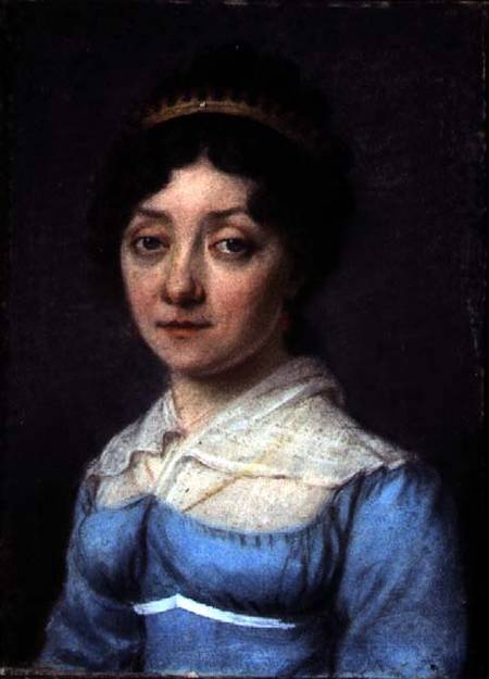 Portrait of a Bourgeois Woman in a Blue Empire Dress from French School
