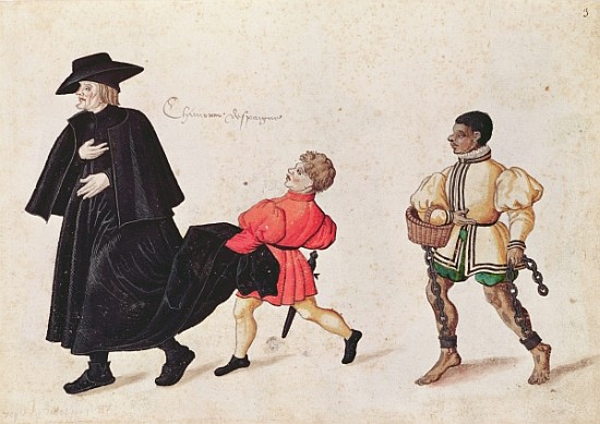 Priest with a Spanish Servant Boy and Slave from French School