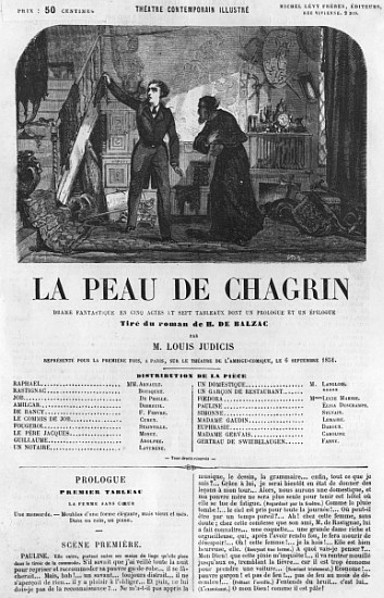 Raphael de Valentin and the shopkeeper, illustration from ''La Peau de Chagrin'', drama adapted from from French School