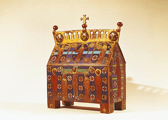 Reliquary chest, 12th-13th century (metal & enamel) from French School