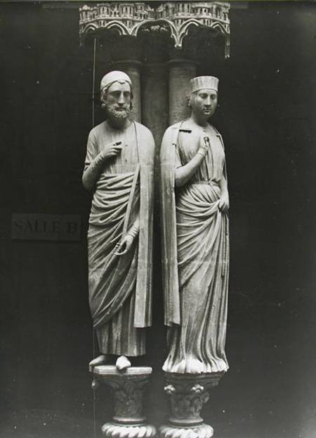 Statues of Philippe Hurepel (1200-34) Comte de Clermont and his wife Mahaut (d.1260) Comtesse de Bou from French School