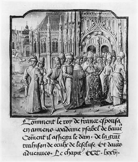 T.2 fol.311v Marriage of Charles VI (1368-1422) King of France and Isabella of Bavaria (1371-1435) a from French School