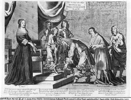 The chiefs of the Fronde admitted to greet the King Louis XIV (1638-1715) after his coming back, on  from French School