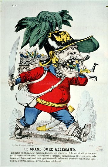 The Giant German Ogre, caricature of Otto von Bismarck (1815-98) from French School