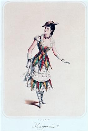 Costume design for a female harlequin, c.1880