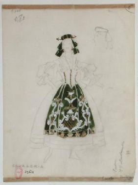 Costume design for opera "Cavalleria Rusticana" by Pietro Mascagni (1863-1945)