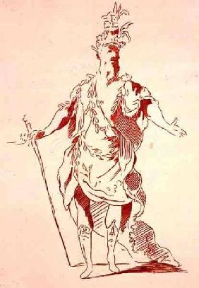 Costume design for a River God, from the Menus Plaisirs Collection, facsimile by A. Guillaumot Fils